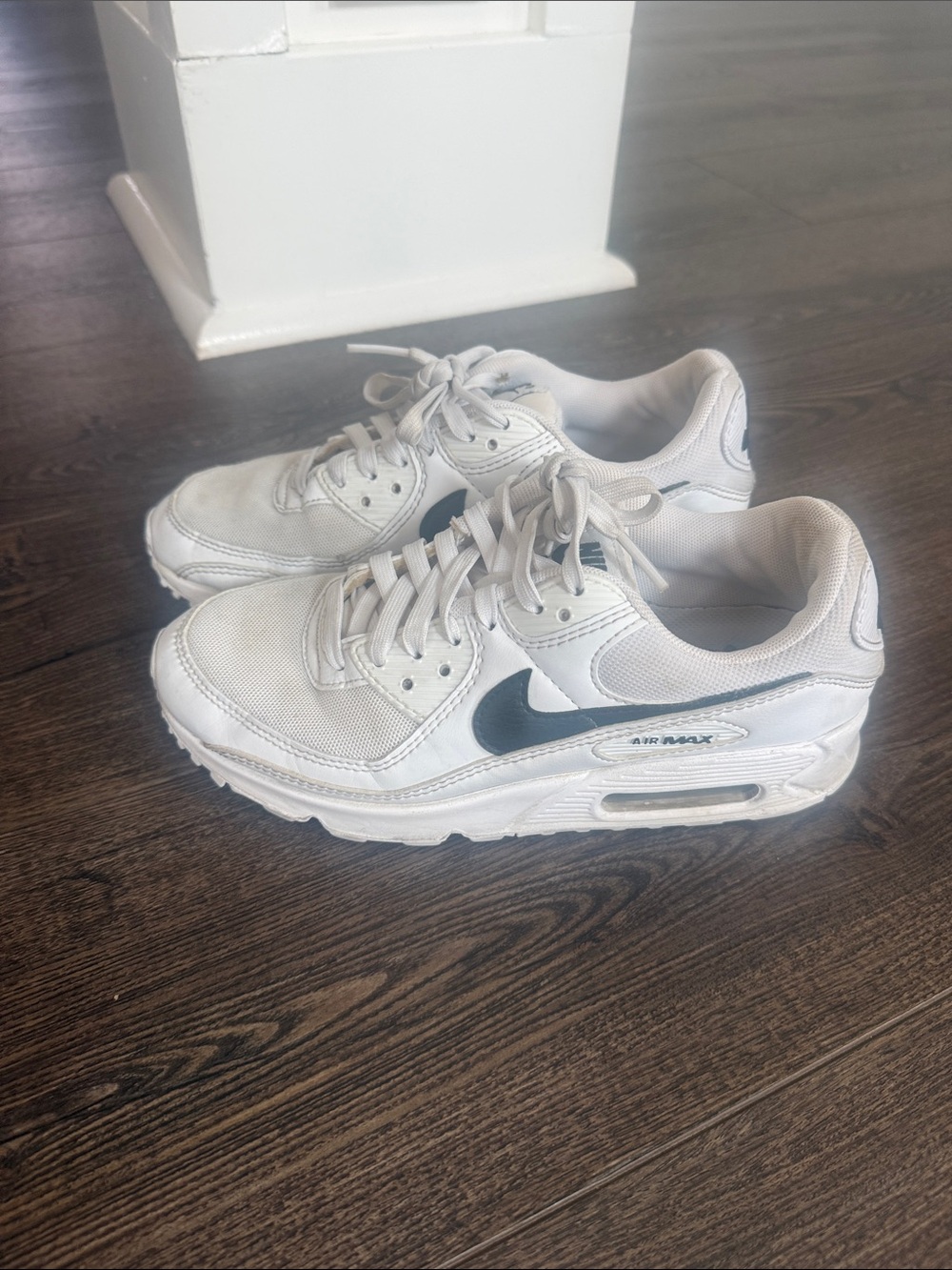 Nike Air Max 90 White and Black Women’s Air Max 90 Sneakers 7 - Picture 3 of 11